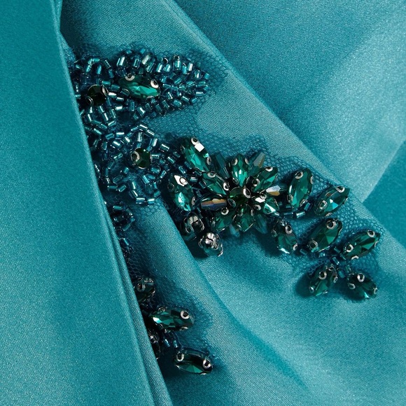 US 2 MARCHESA NOTTE Embellished ruffled satin-crepe gown NWT - Picture 3 of 12